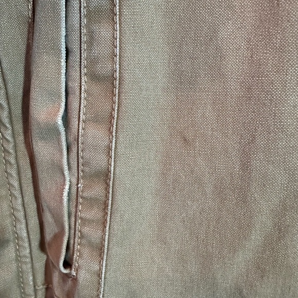 American Eagle Jacket Mens Large Khaki Faux Fur Sherpa Lined Full Zip Canva VTG - Picture 3 of 10